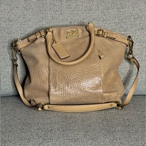 Coach Madison Lindsey Satchel Champagne Gold/Tan Leather, EUC - No. J1193-18942